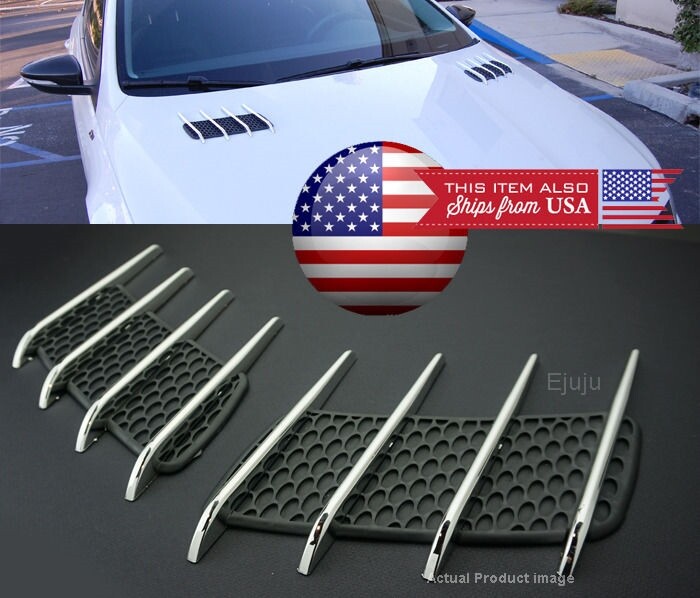 Factory OE Looks Hood Engine Vent Grille Grill Louvered Scoop Cover Kit For Benz