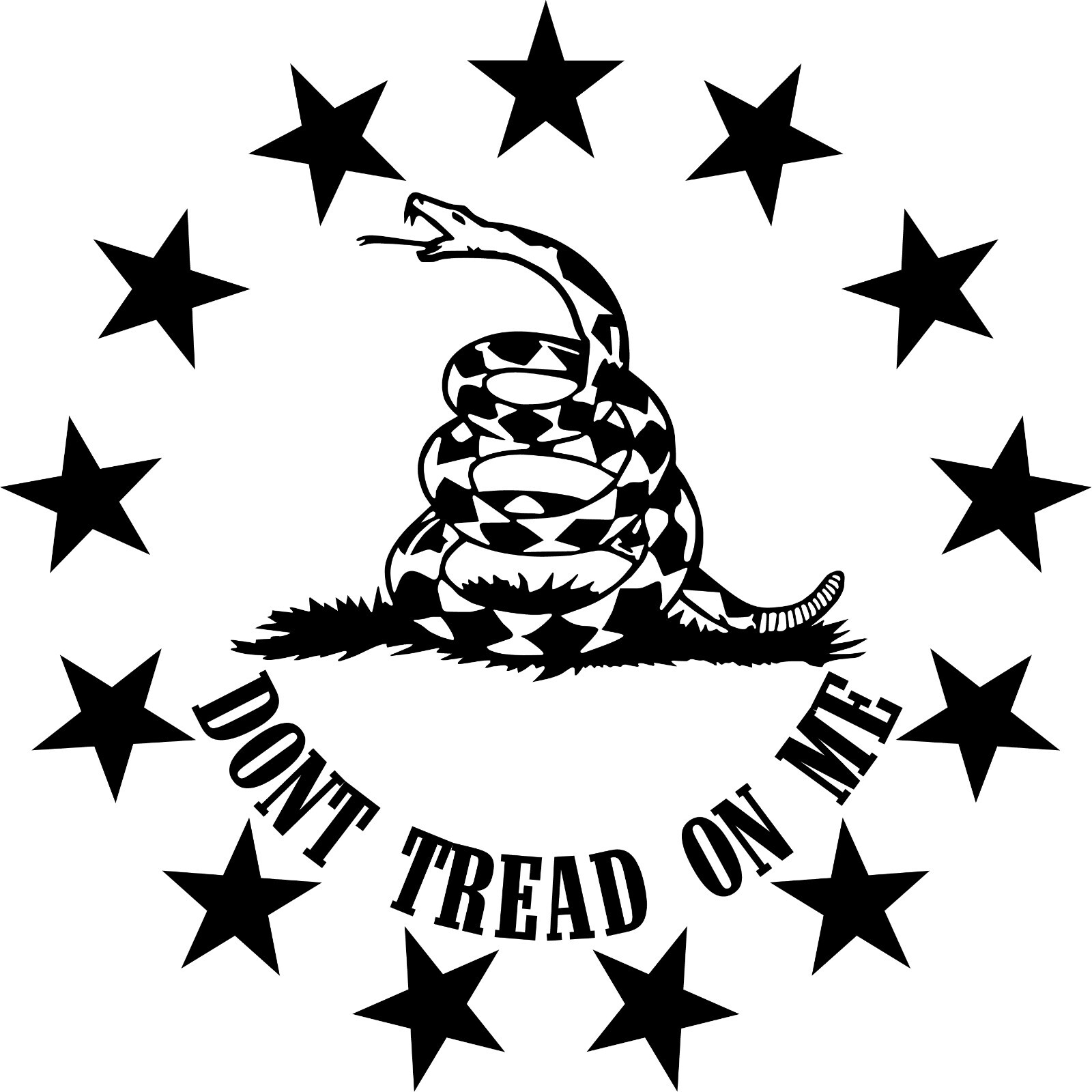 Don’t Tread on Me Gadsden 13 Stars America Vinyl Decal Multiple Colors and Sizes