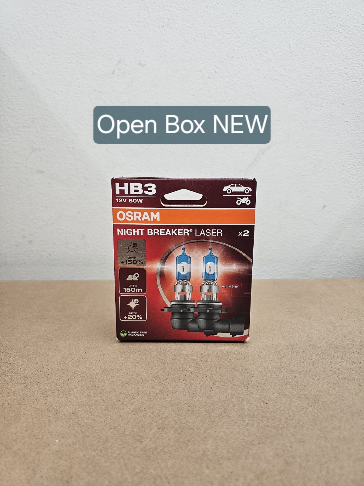 Osram Night Breaker Laser HB3 9005 Halogen Headlight Bulbs 9005NL ECO PACK 2X