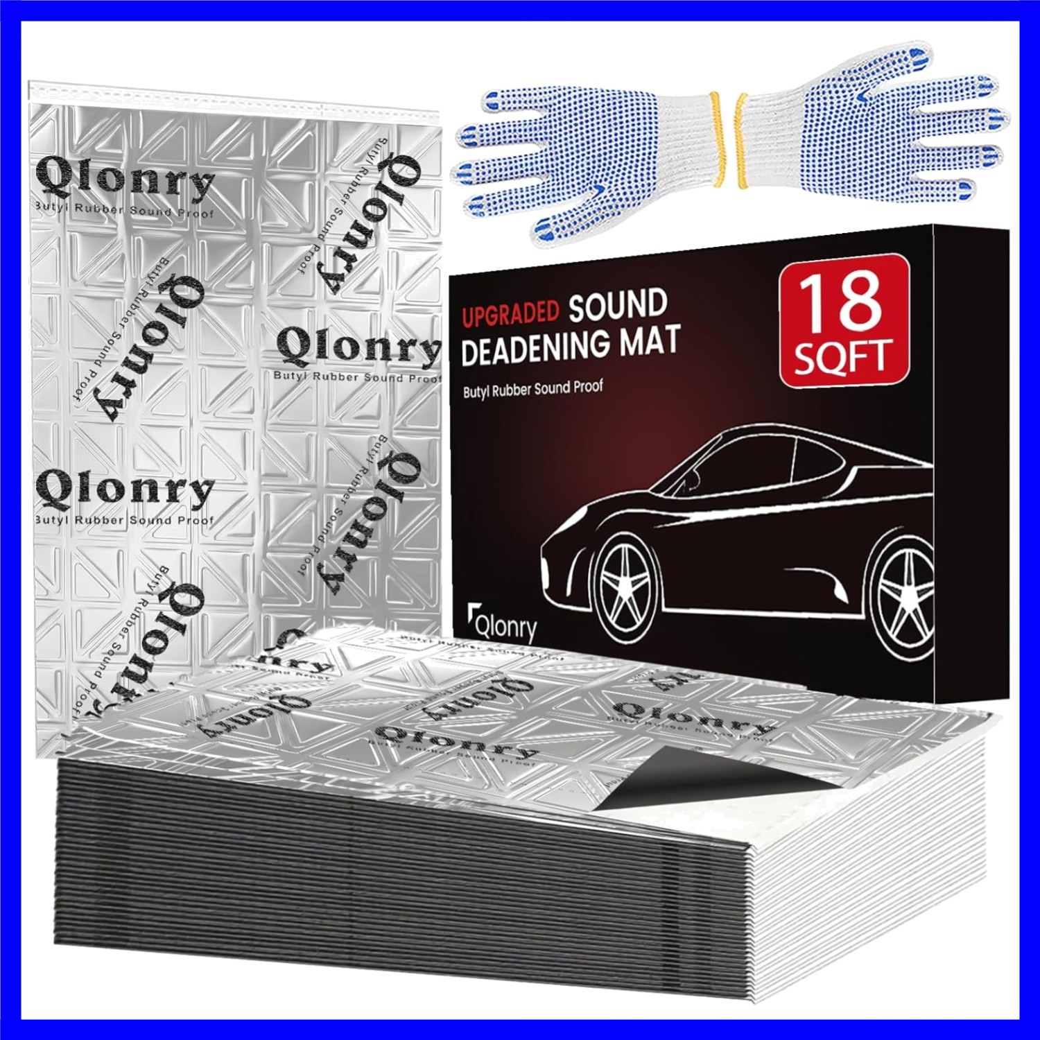Upgrade Car Sound Deadening Mat, 7 Pcs 80mil 2mm 18 sqft 1.68 sqm Butyl Autom…