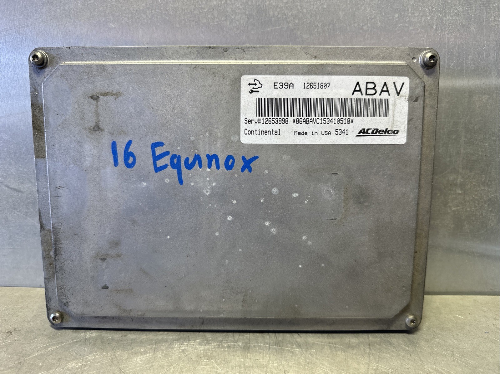 2016 Chevrolet Equinox 2.4L ECM EBX ECU Engine Control Module OEM 12651807 ABAV