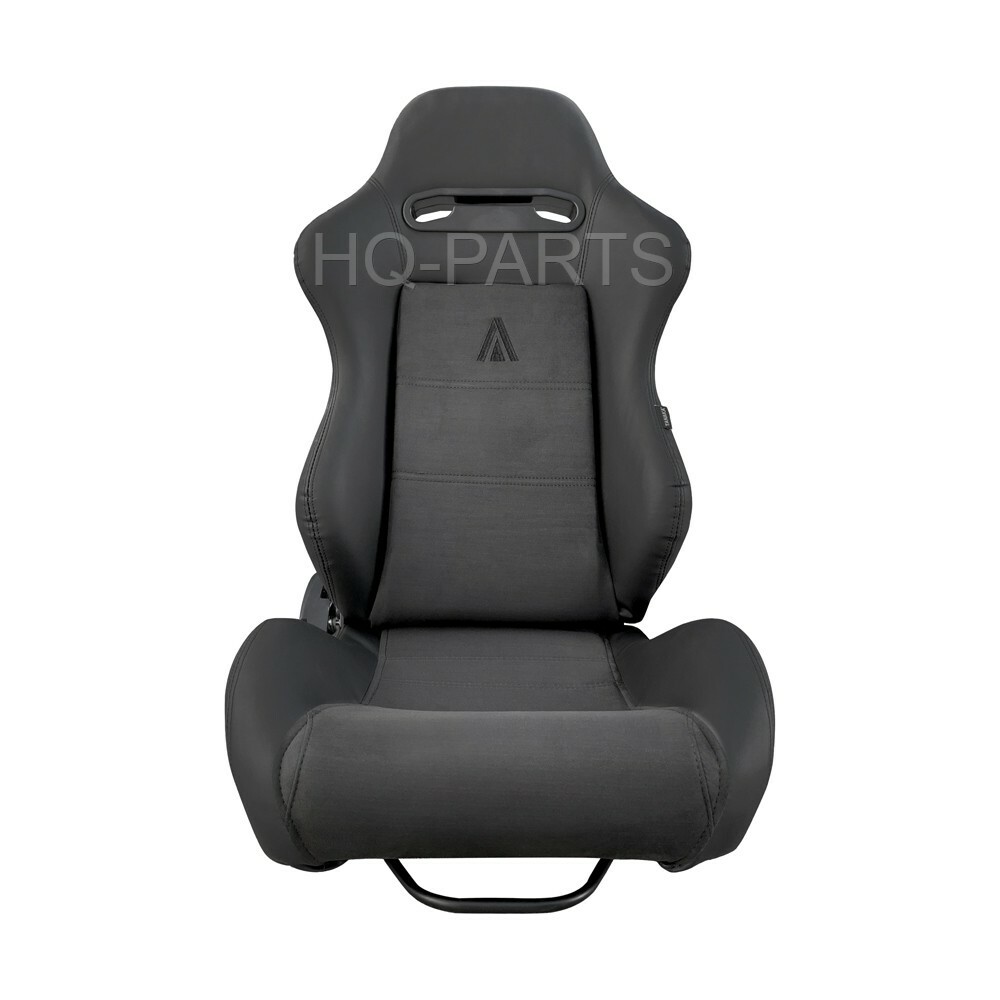 2X TANAKA BLACK PVC LEATHER & BLACK SUEDE RACING SEATS RECLINABLE FITS TOYOTA