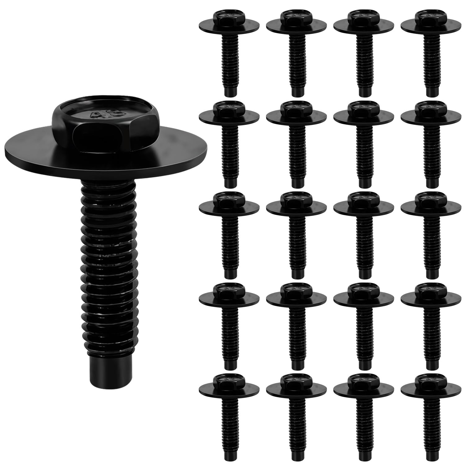 20 Pcs M61.0 Hex Head Sems Body Bolts HeavyDuty RustResistant for Automotive