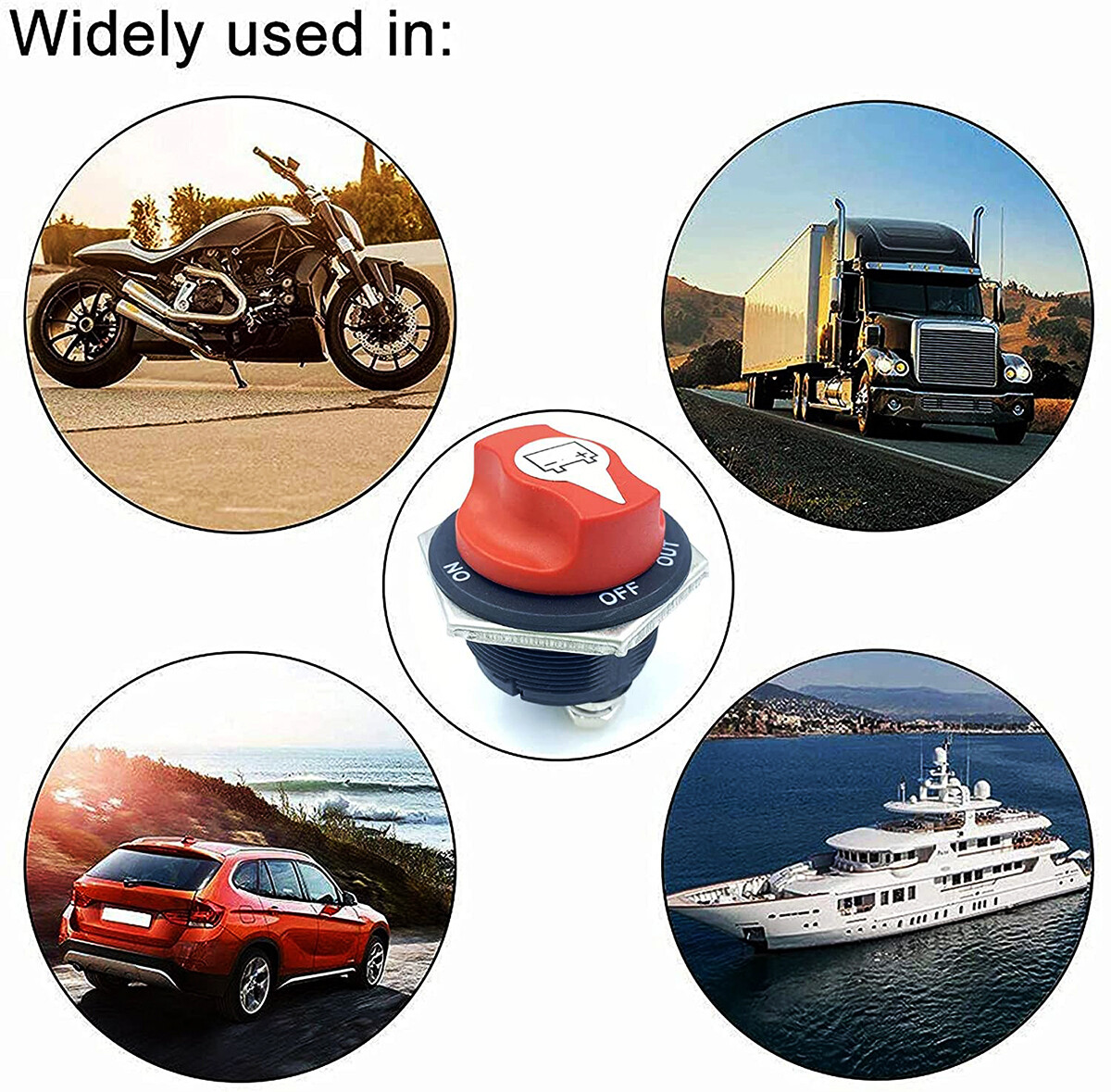 200A Battery Isolator Switch Disconnect Cut Off Kill for Car Truck Boat RV ATV