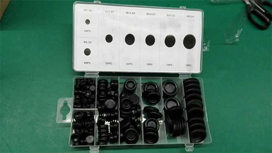170Pcs 7 Sizes Mixed Auto Car Black Rubber Grommet Seals Firewall Hole Plug Set