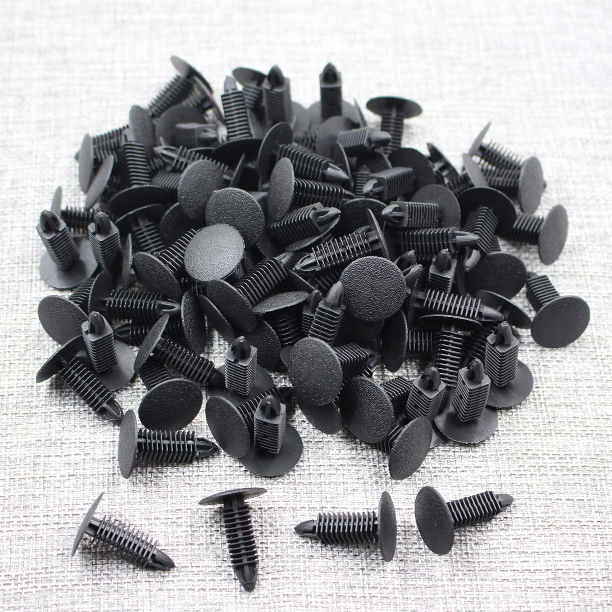 100 Pieces Auto Car Black Plastic Rivets Fastener Door Clips For 7mm Hole Parts