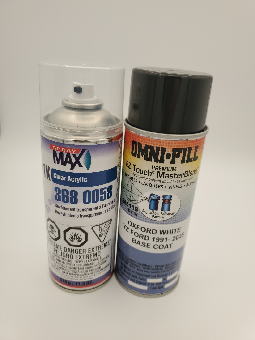 Chevrolet 50-8624 Olympic White Base Coat Spray Paint And 1k Clear Coat Spray