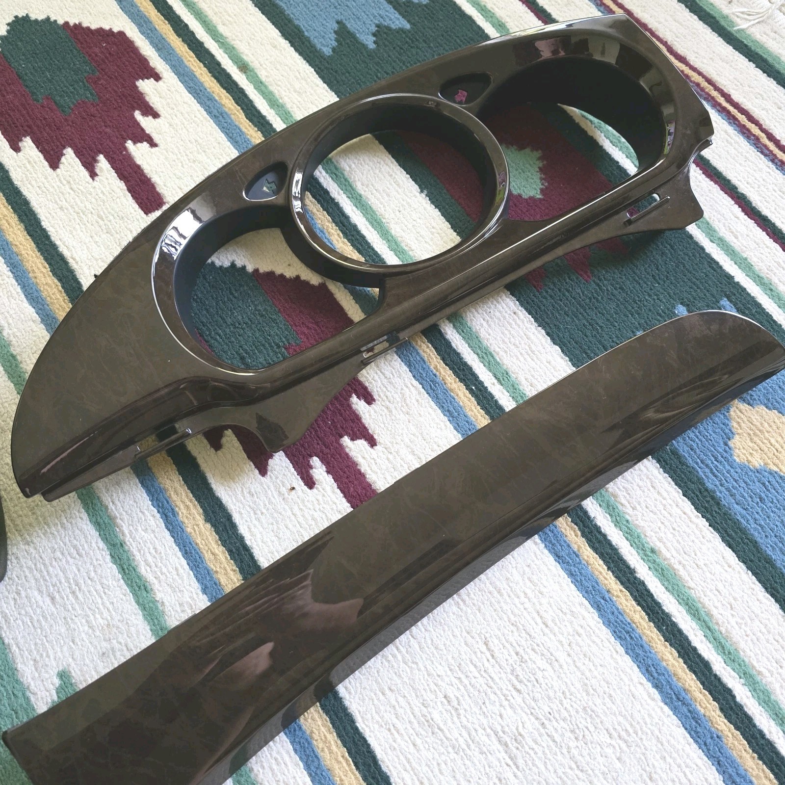 Toyota Highlander 2001-2007 Front Dash and Gear Shifter Bezel Lot Dark Woodgrain