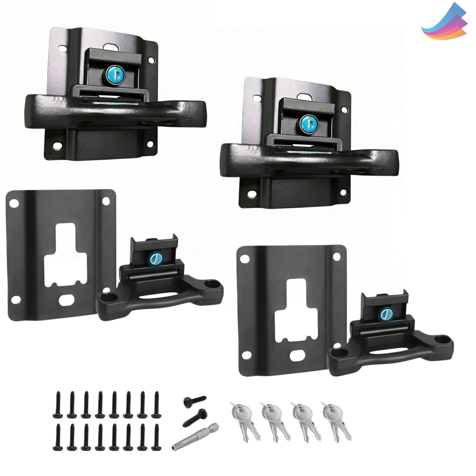 4x Truck Bed Tie Down Anchors Brackets & Box Link Cleats For Ford F150 F250 F350