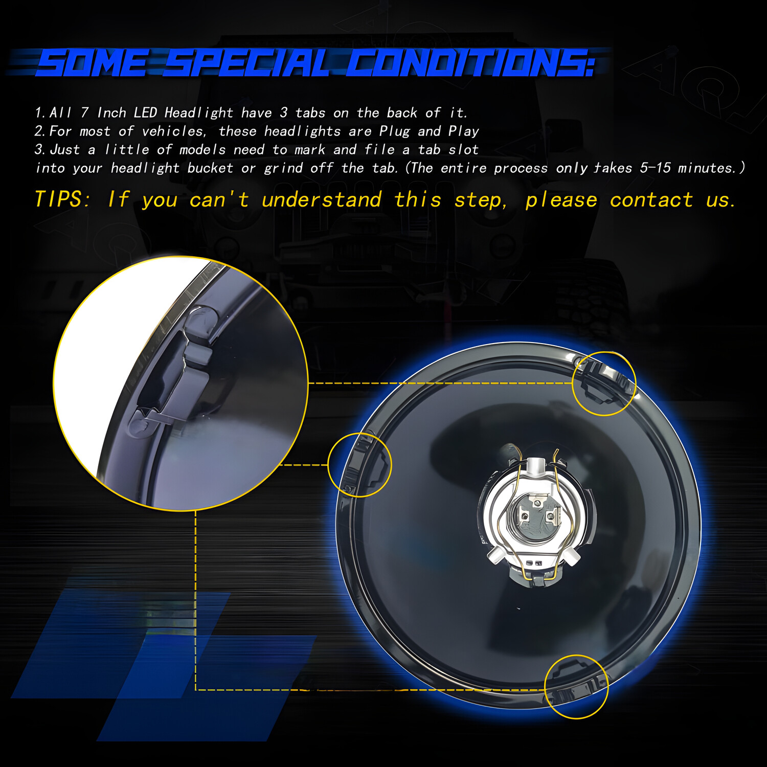Pair 7″ inch Round LED Headlights High/Low Beam for Chevy Camaro 1967-1981