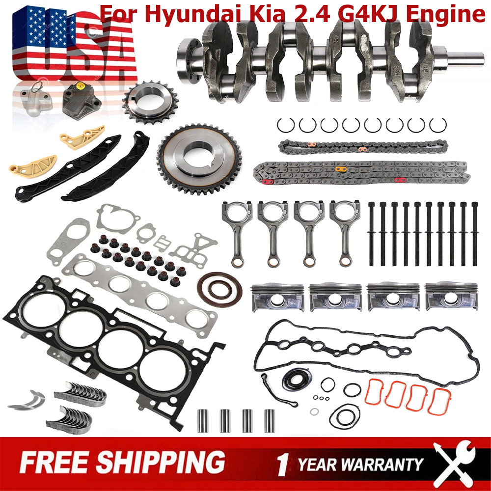 G4KJ Engine Rebuild Kits Crankshaft ConRods Timing Kit NEW For HYUNDAI KIA 2.4L
