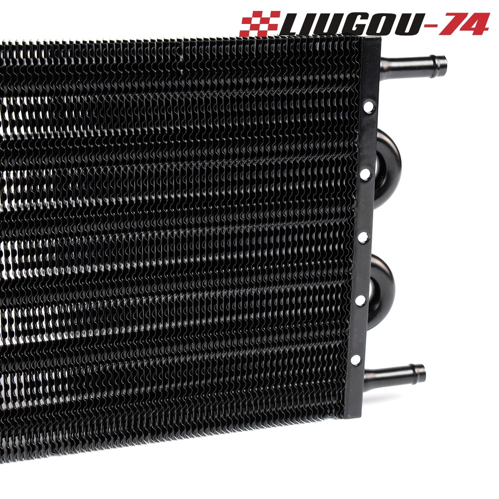Universal 6 Row Aluminum Remote Transmission Oil Cooler Radiator Converter Kit