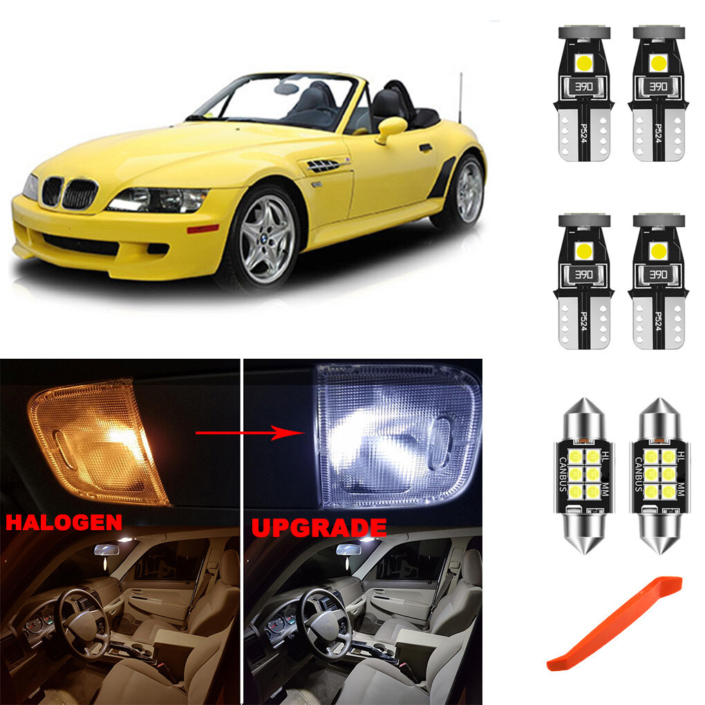 6Pcs CANBUS 6500K Interior LED Light Bulbs Package Kit For BMW Z3 1996-2002