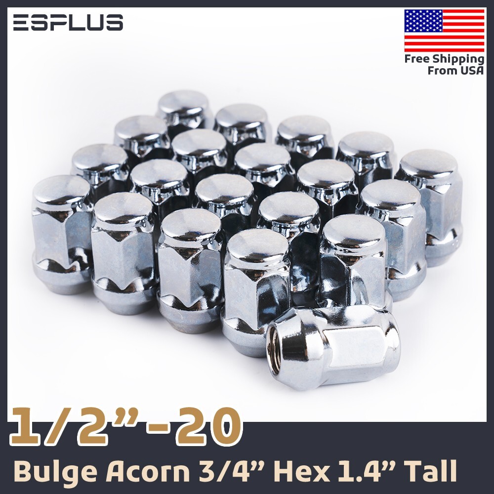 [20] Chrome 1/2″-20RH Acorn Wheel Lug Nut For Buick Chevy Cadillac Dodge GMC