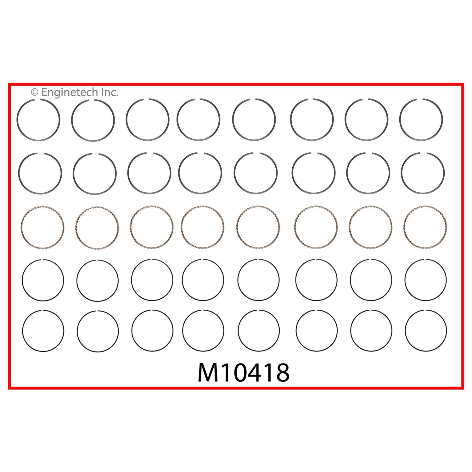 Enginetech M10418-005 Engine Premium Piston Ring Complete Set for Classic Chevro