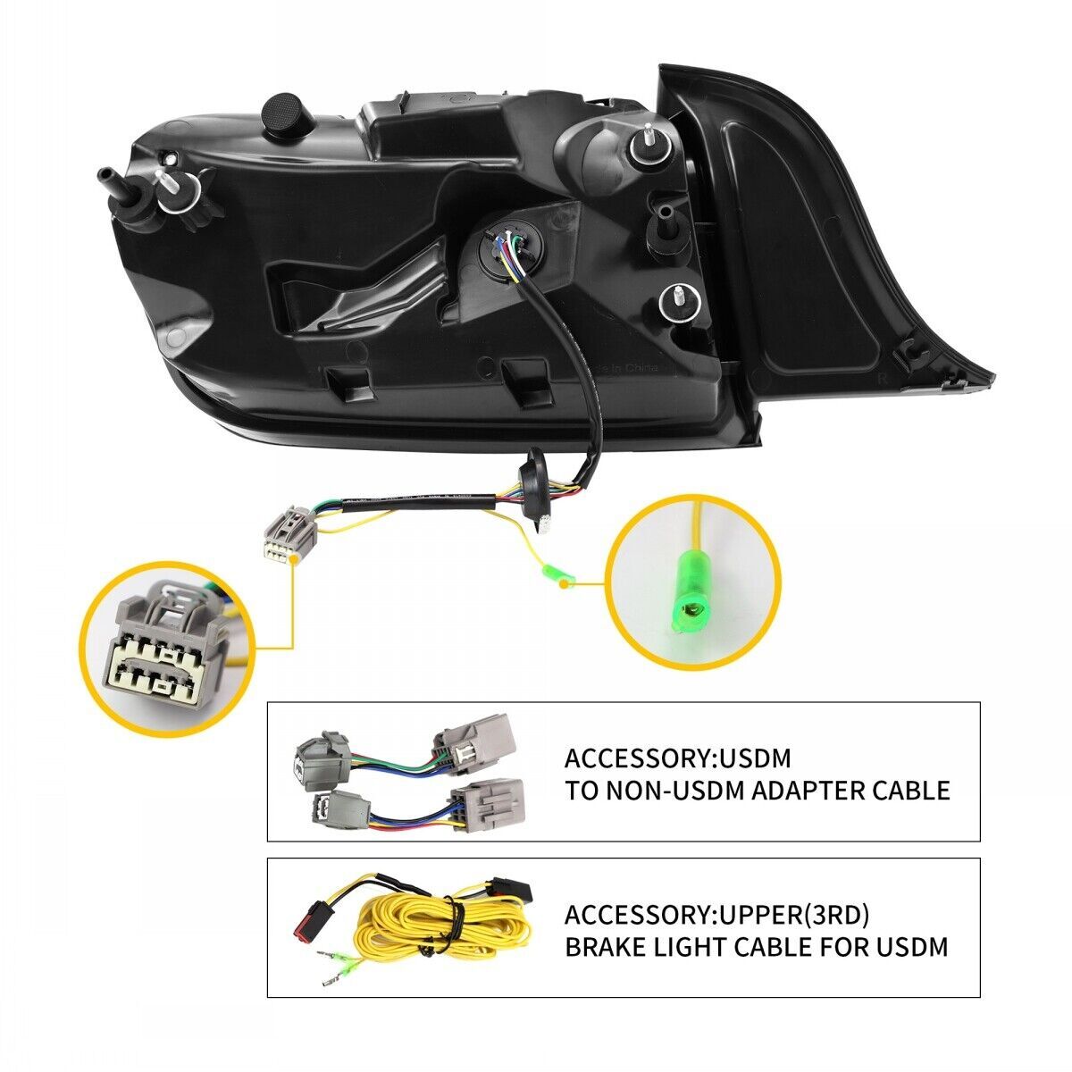 VLAND LED Clear Tail Lights Sequential Fit 2015-2023 Ford Mustang W/5 Modes Pair