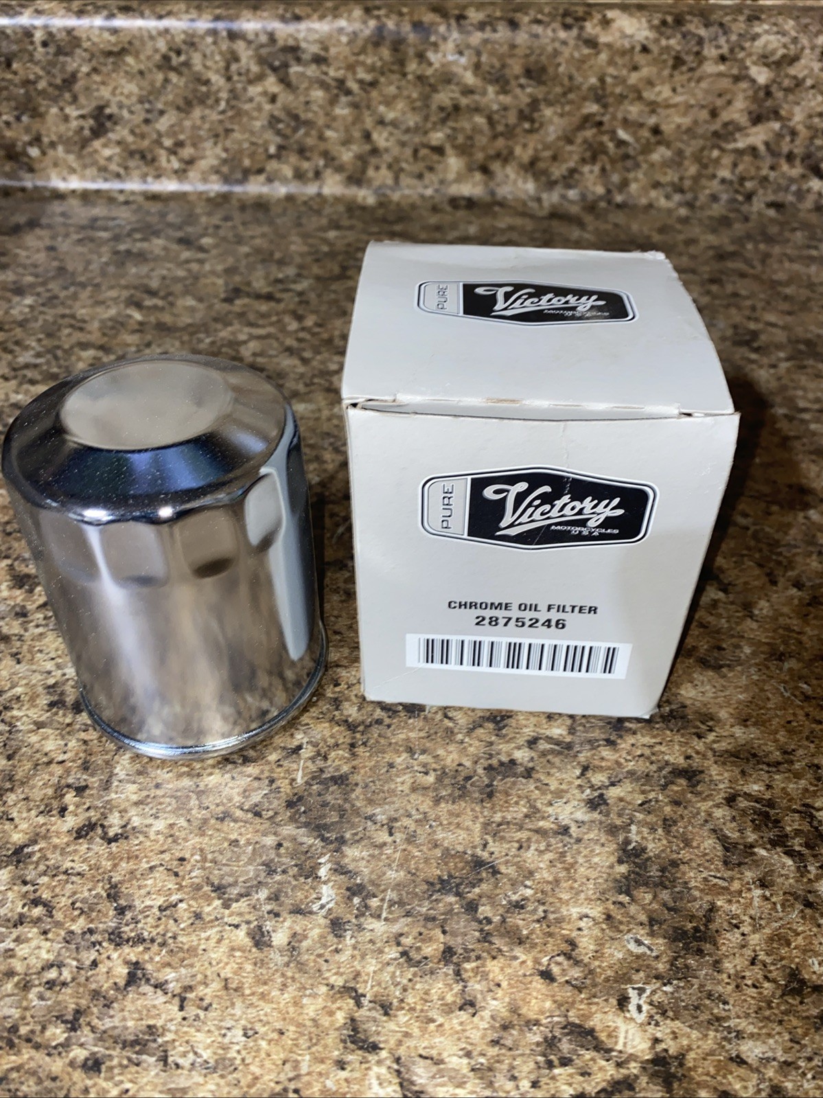 Victory Motorcycles Chrome Oil Filter for All Victory Freedom models MFR 2875246