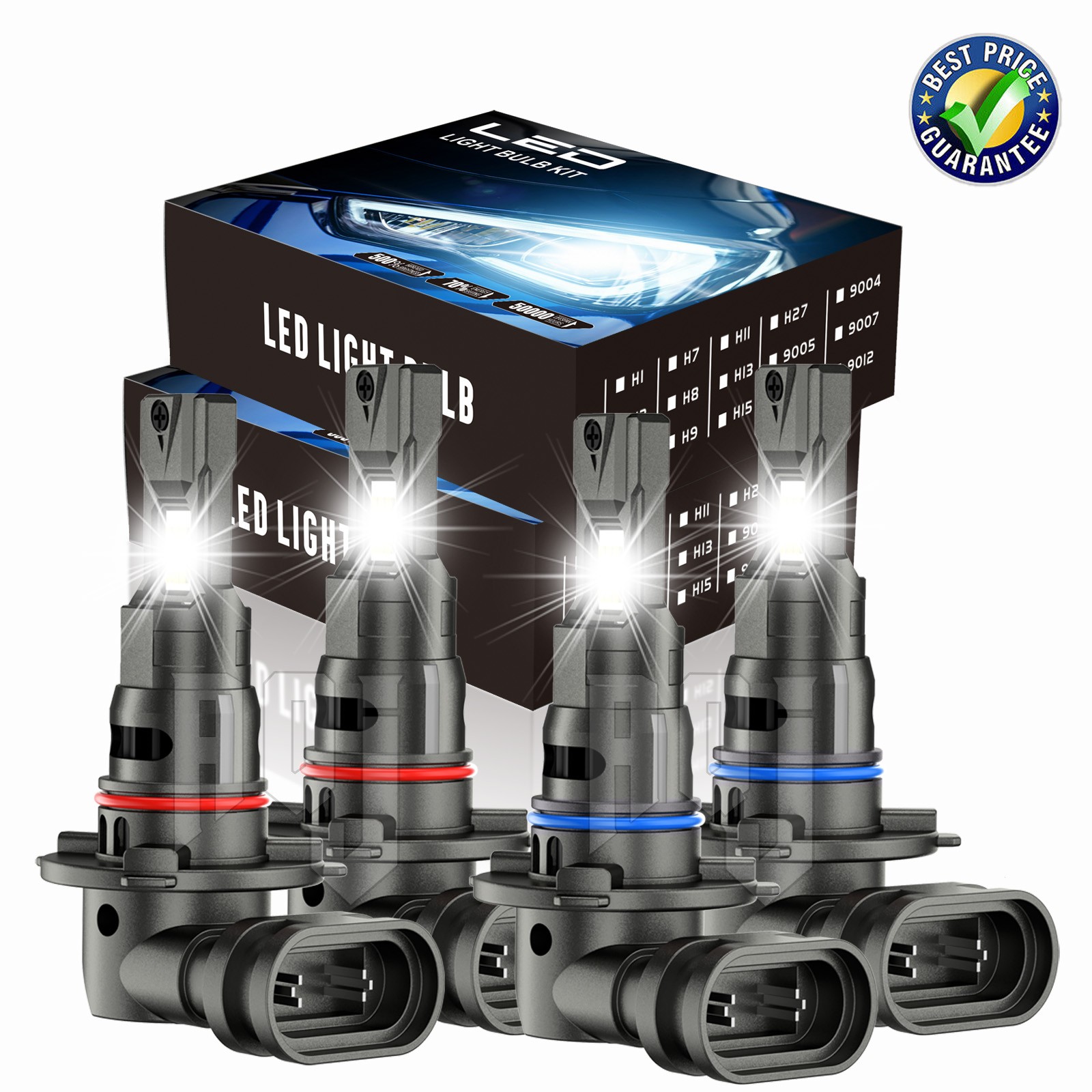 4x For Buick Regal 1988-2004 9005+9006 LED Headlight Hi/Lo Beam Bulbs Kit