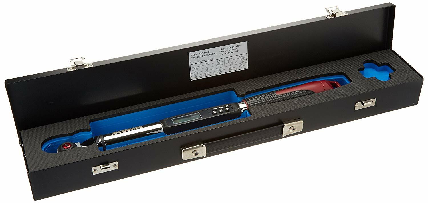 ACDelco Tools 3/8” (Inch) Compact INTERCHANGEABLE Digital Torque Wrench, Measure