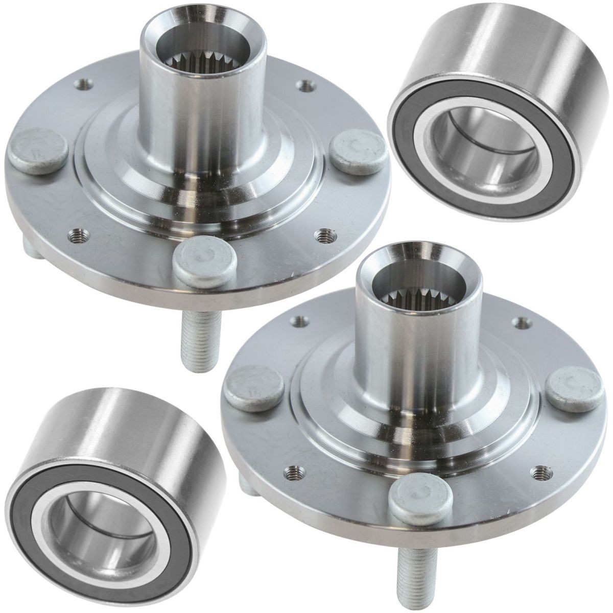 TRQ Wheel Hub Bearing Kit Front LH Driver RH Passenger Pair for Civic Del Sol