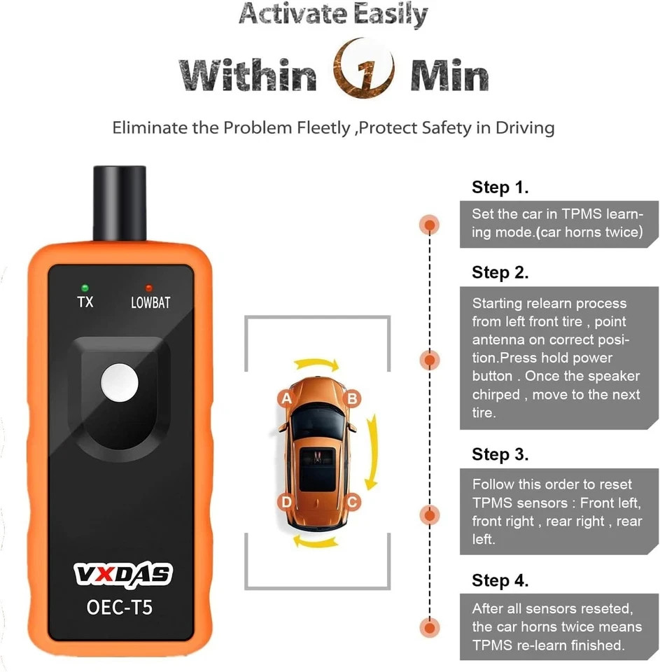 GM TPMS Relearn Tool Sensor Reset Activation Programming for Chevy Vehicles – Up