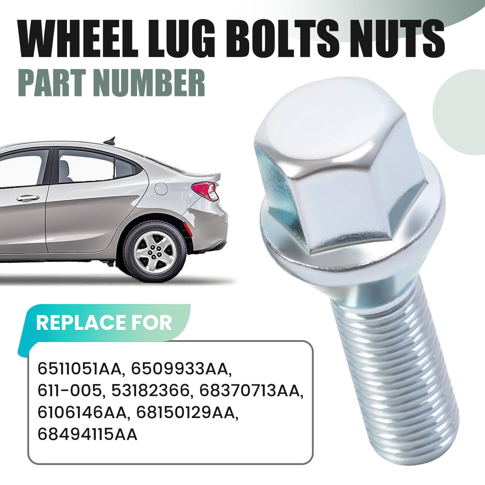 Set Of 20 Wheel Lug Bolt For Dodge Dart Jeep Cherokee Compass Chrysler 200 12-25