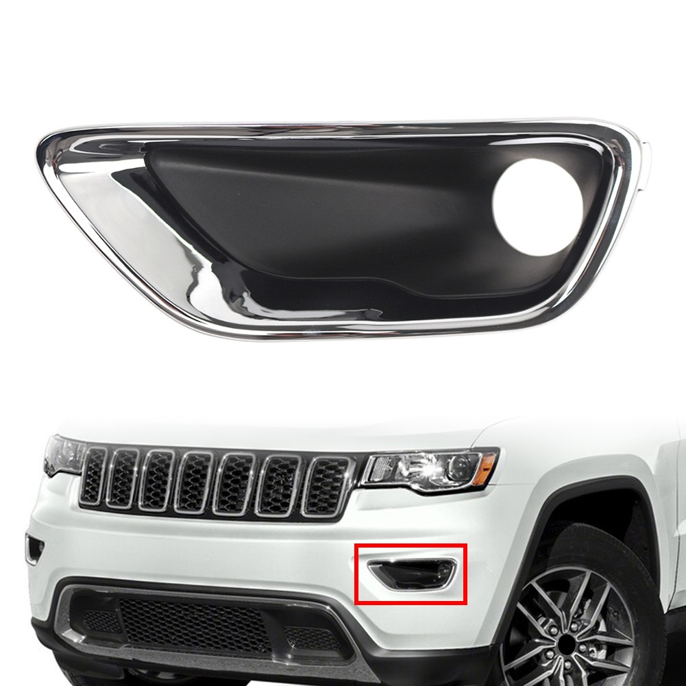 1x Left Fog Light Lamp Cover Bezel Chrome Trim For Jeep Grand Cherokee 2017-2021