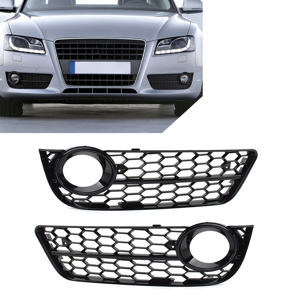 US 1Pair Honeycomb Mesh Front Bumper Fog Light Grille Cover For Audi A5 2008-11