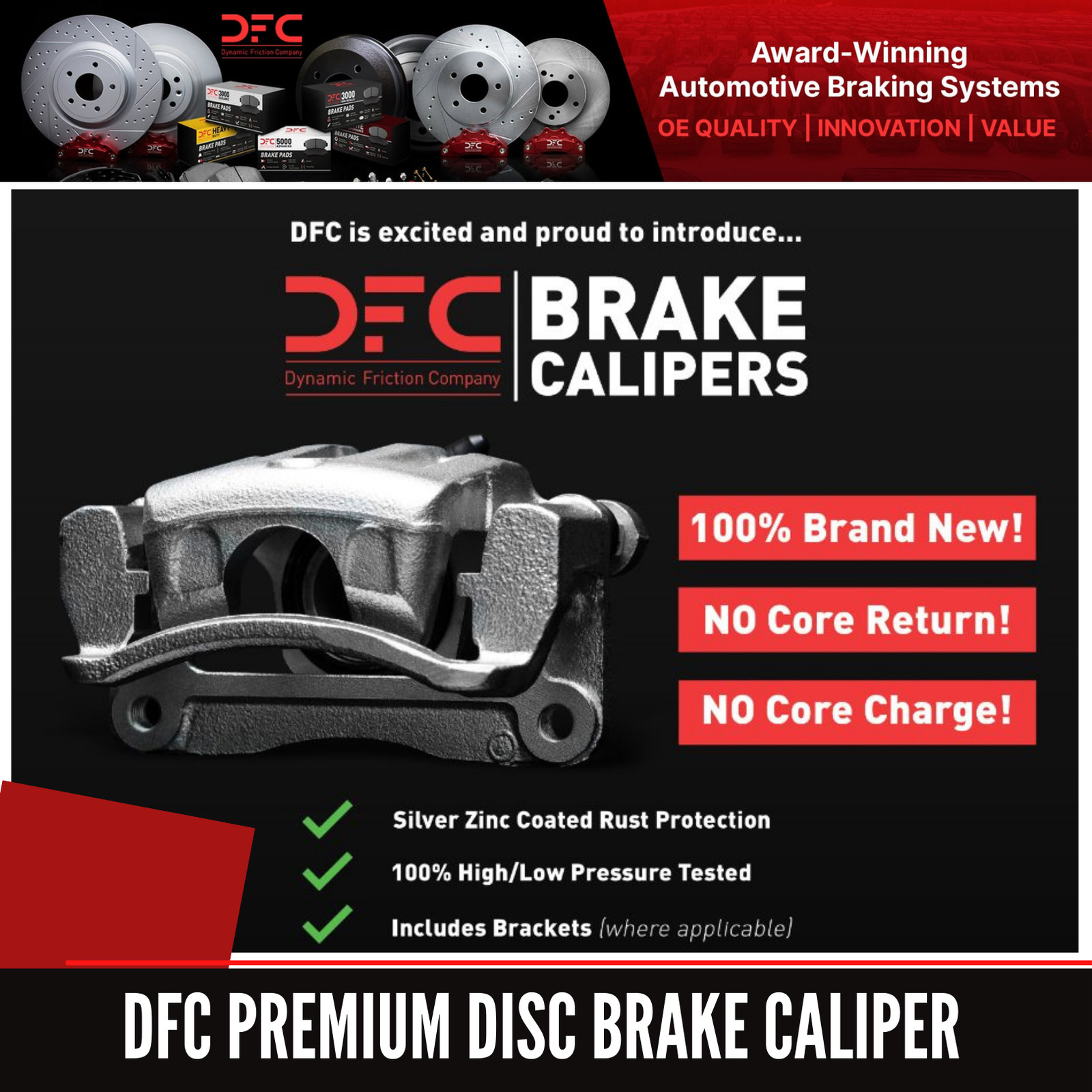 NEW Dynamic Friction 331-31056 – Premium Silver Zinc Coated Caliper