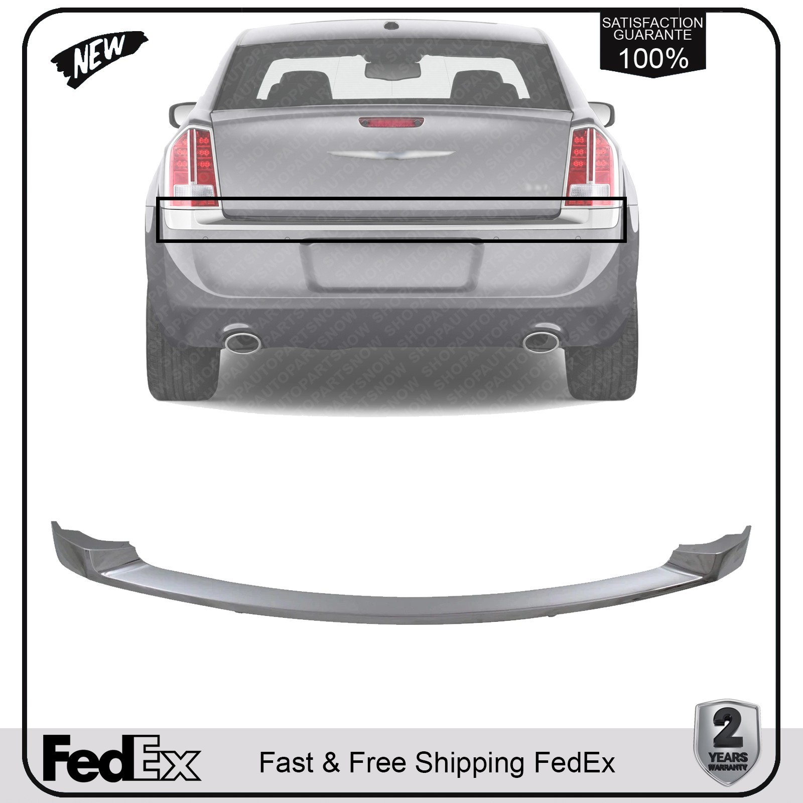 NEW Rear Upper Bumper Molding Chrome For 2011-2014 Chrysler 300