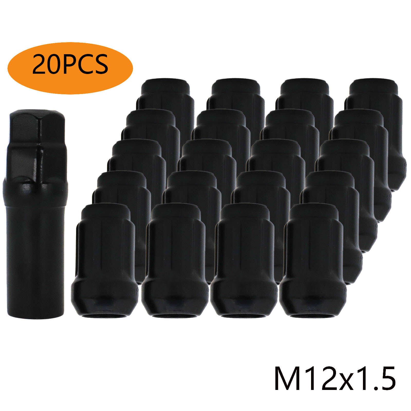 20x Car M12X1.5 Wheel Lug Nuts Truck Parts + 1X 6 Spline Key For Honda Accord