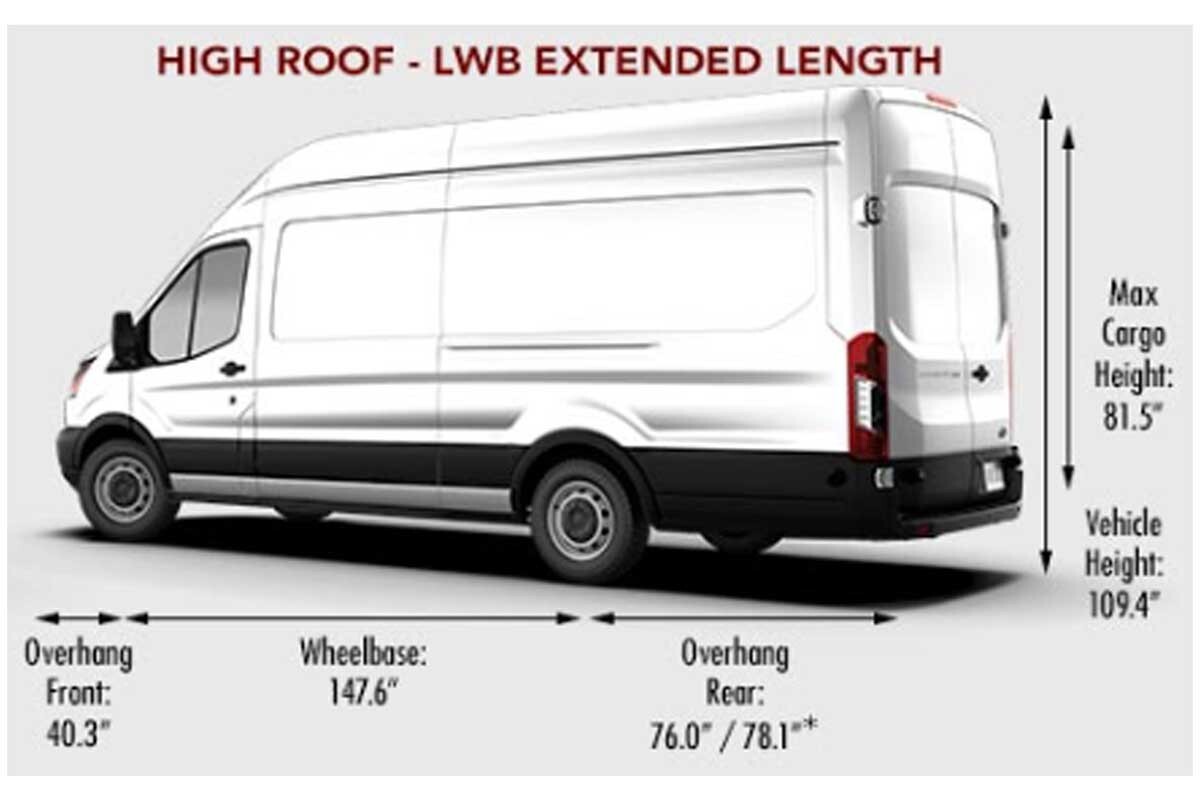 Rubberized Padded Cargo Van Mat 2015-24 Ford Transit 250 350 148″WB Extended Box