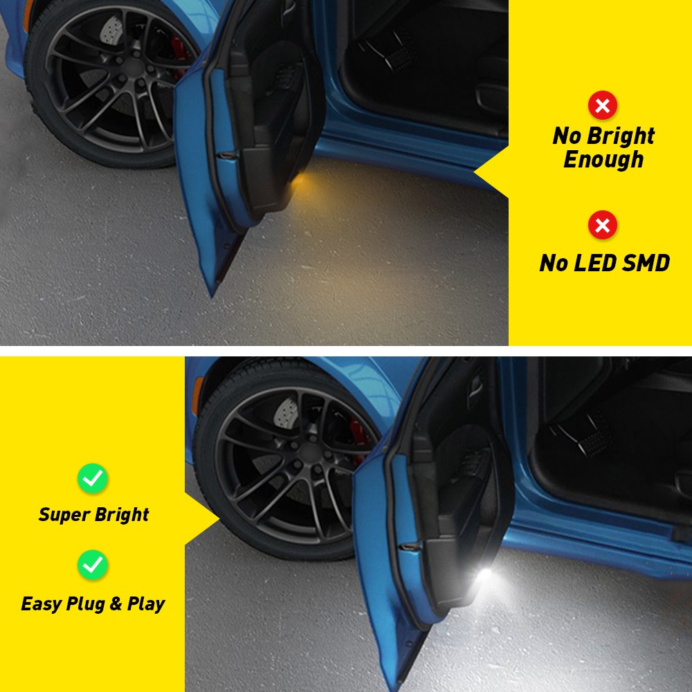 Fits Alfa Romeo Stelvio 2017-22 Clear White Door Courtesy Lights Pair 68163956AA