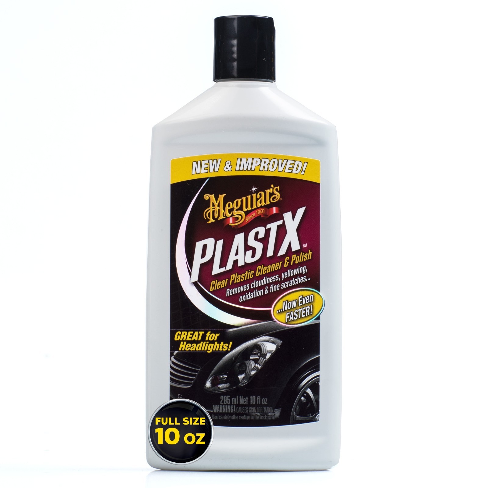 Meguiar’s G12310 PlastX Clear Plastic Cleaner & Polish, 10 Fluid Ounces