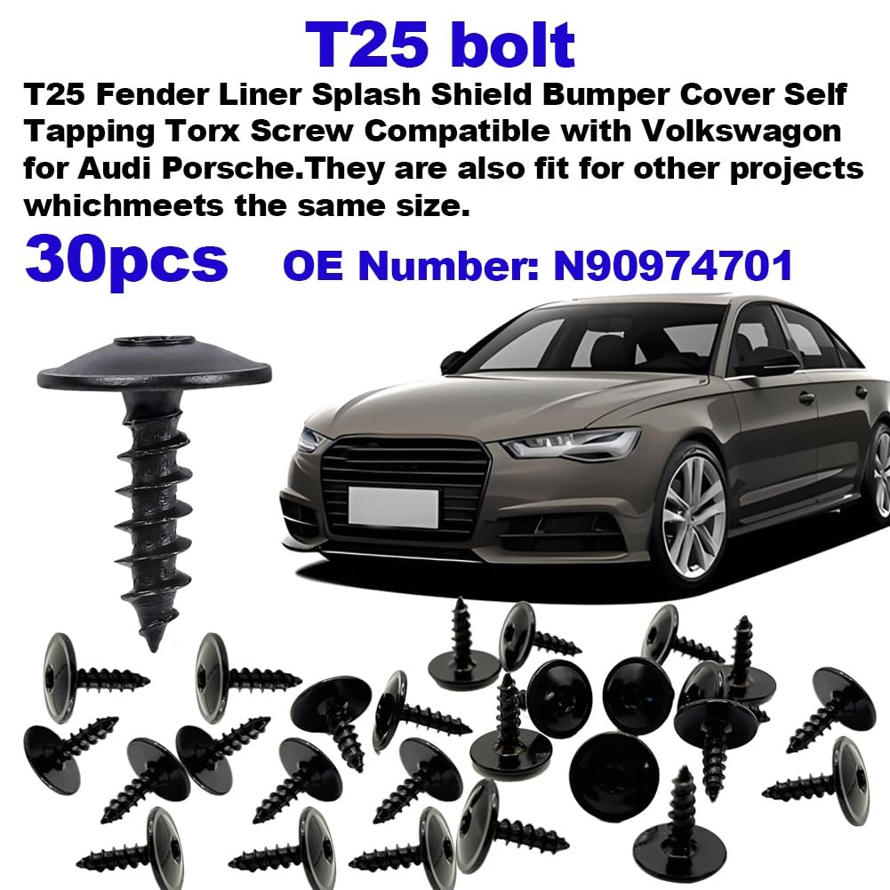N90974701 Undertray Fender Liner Screw Kit 30PCS For VW Audi Porsche