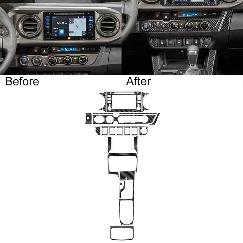 20pcs For Tacoma 16-21 Carbon Fiber Center Console Sticker Trim Set Type A