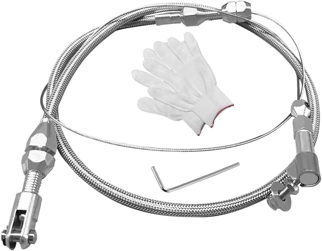 24″ Braided Throttle Cable Kit, Universal Accelerator Adjustable 24 Inch