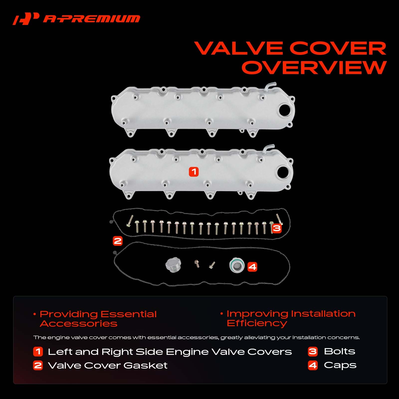 Silver Engine Valve Covers for Chevrolet GM LT Gen V 6.2L 376 14-21 Small Block
