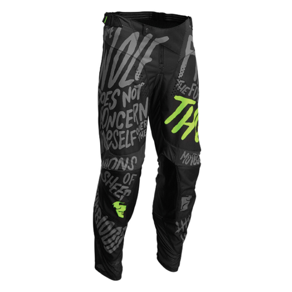 Thor Pulse Counting Sheep Gray and Green MX Off Road Pants Men’s Sizes 30 – 42
