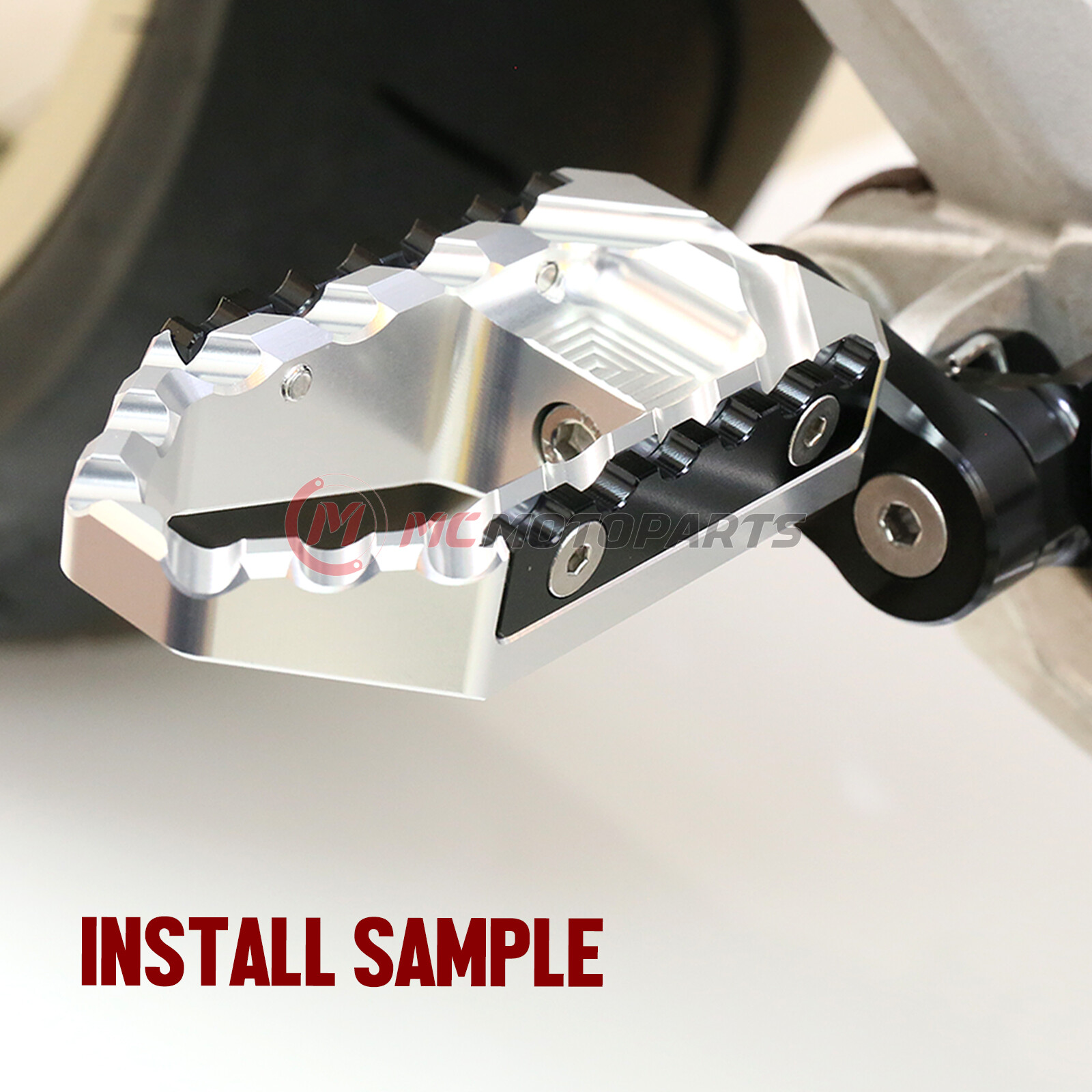 Silver TRC 25mm Lowering Front Wide Foot Pegs For BMW R1150GS 99 00 01 02 03