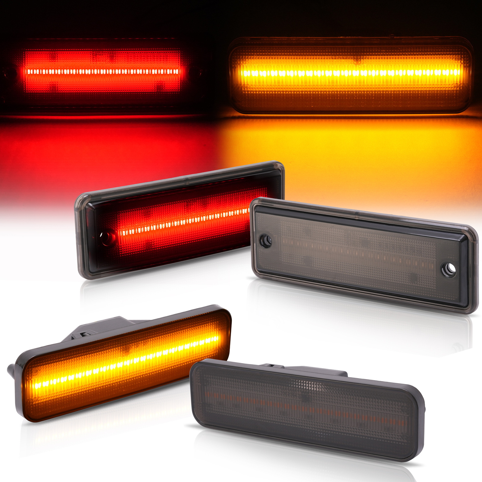 Front&Rear Red/Amber/White Side Marker Light For Chevy El Camino Malibu 1978-87
