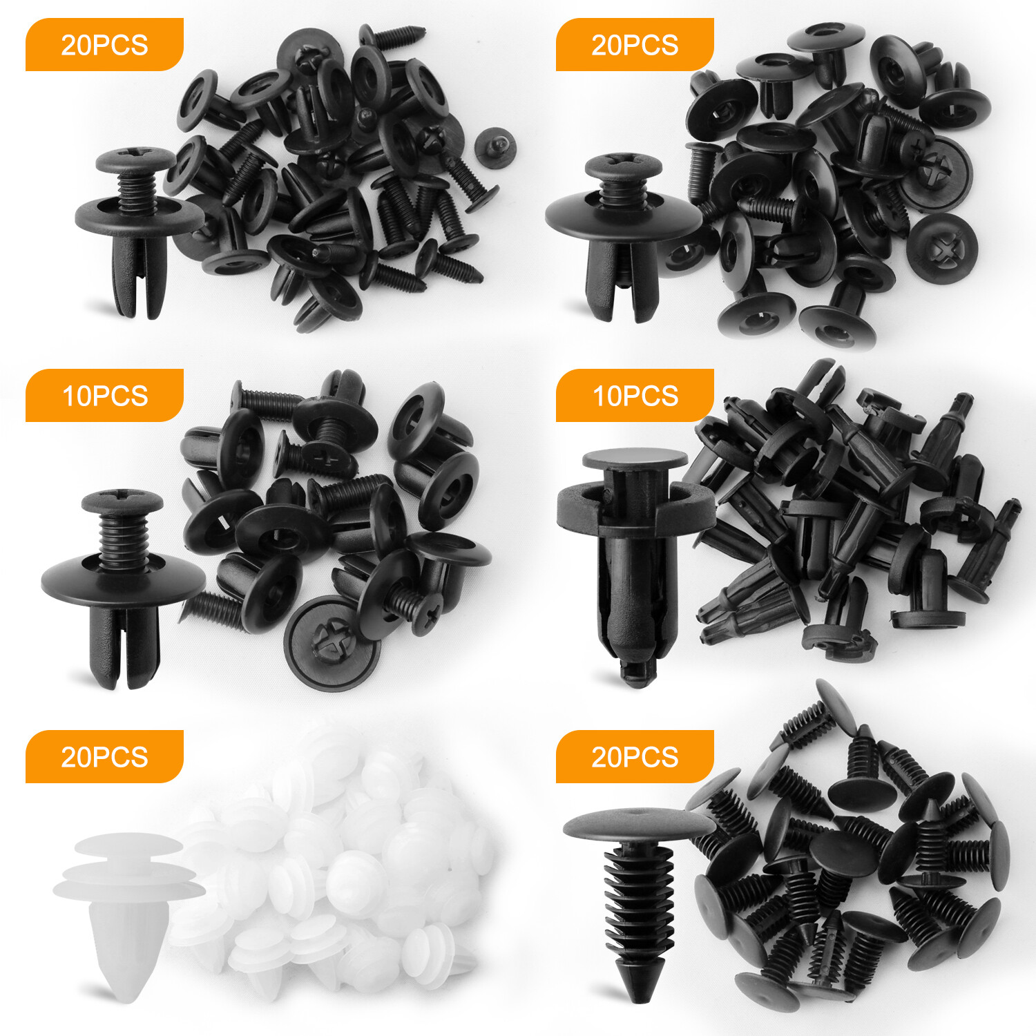 For Volvo 100Pcs Car Bumper Hood Clips Retainer Rivet Fastener Fender Push Pin