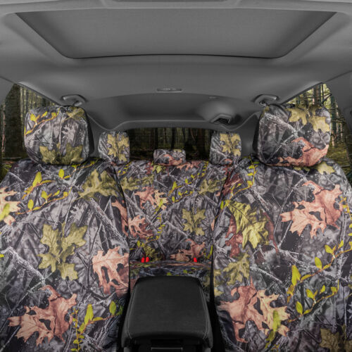 Forest Camo Car Seat Covers Full Set with CAT Floor Mats Universal Fit