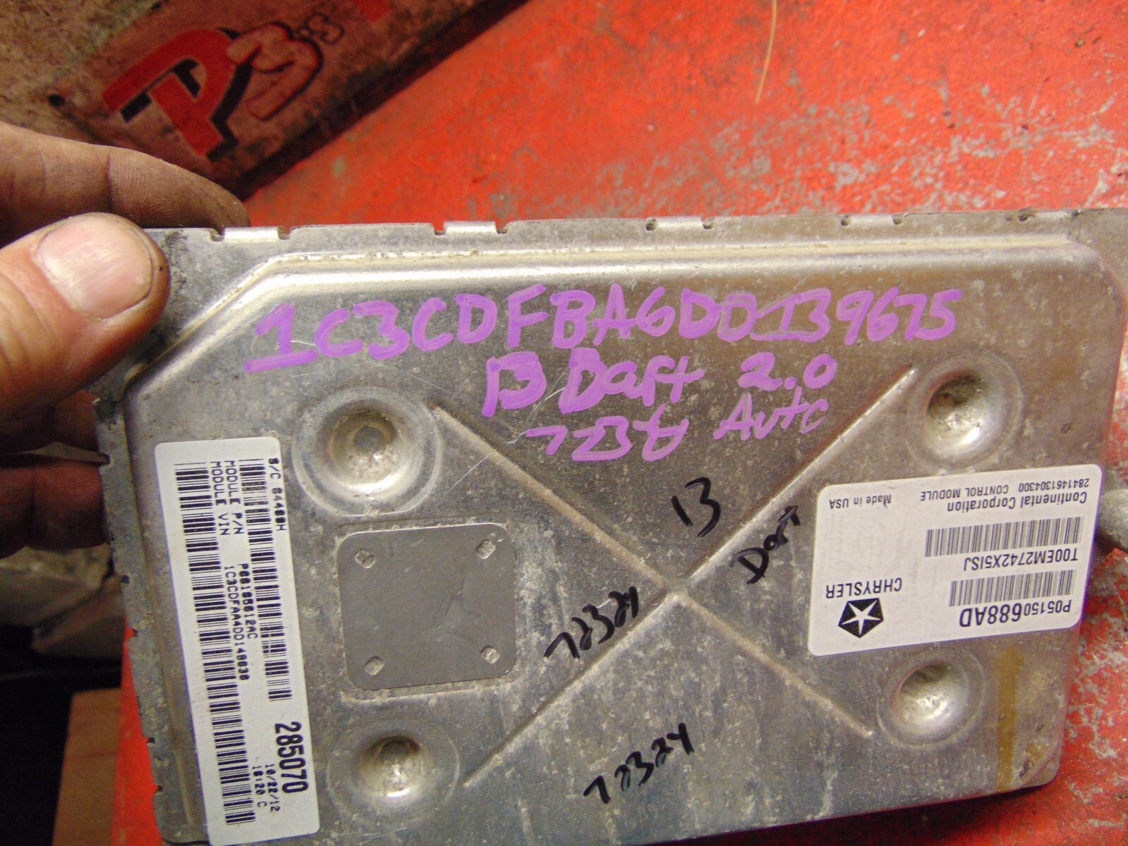 13 Dodge Dart 2.0 engine computer p05150688ad ecm ecu