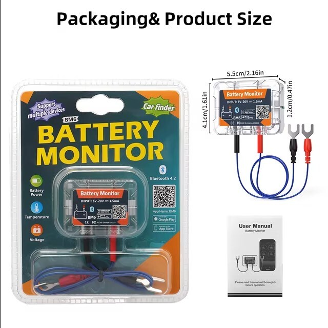 12V Bluetooth Wireless Battery Test Monitor Battery Volt Charge Status Analyzer
