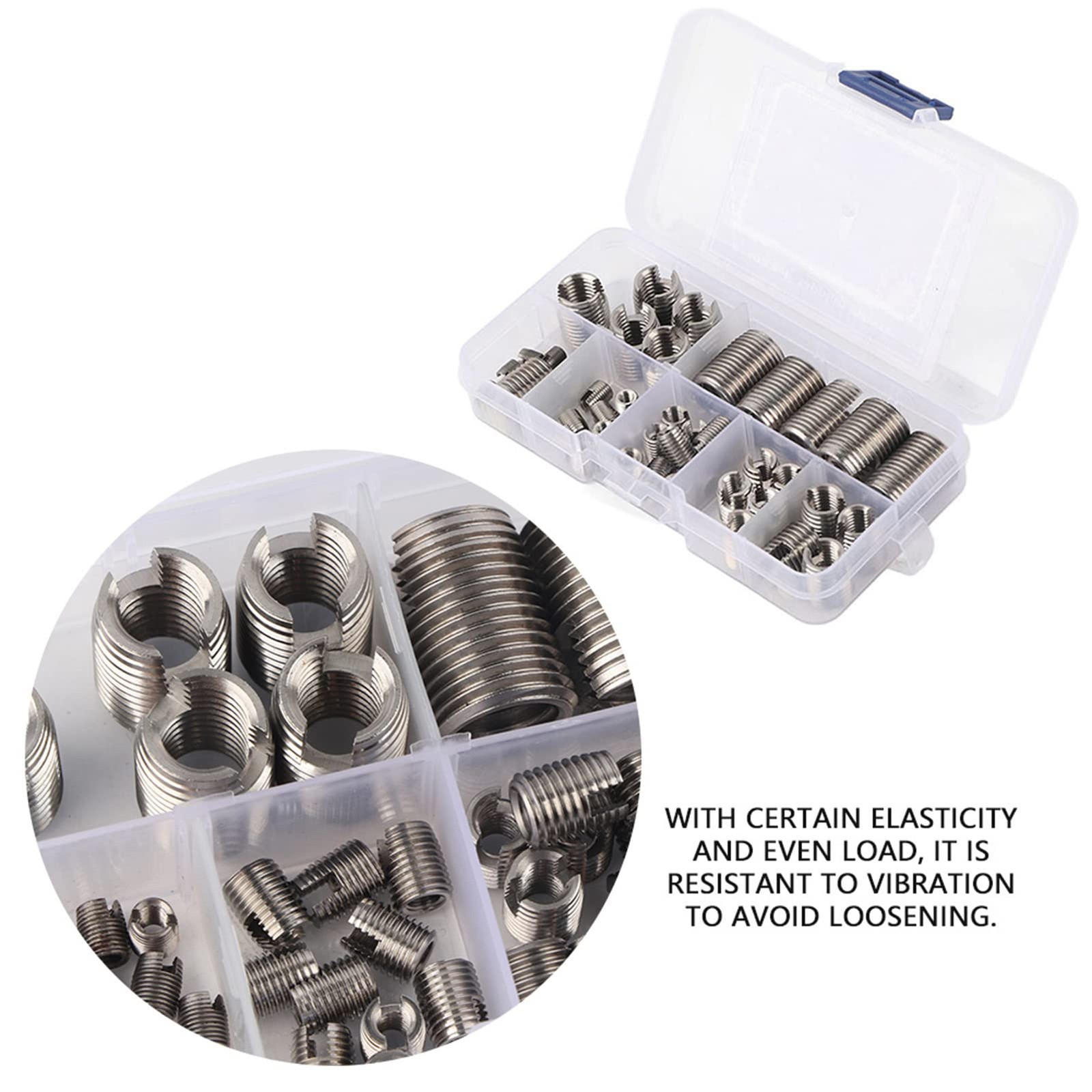 50 PCS Inner Thread Self Tapping Inserts Set Stainless Steel Repair Tool Kit