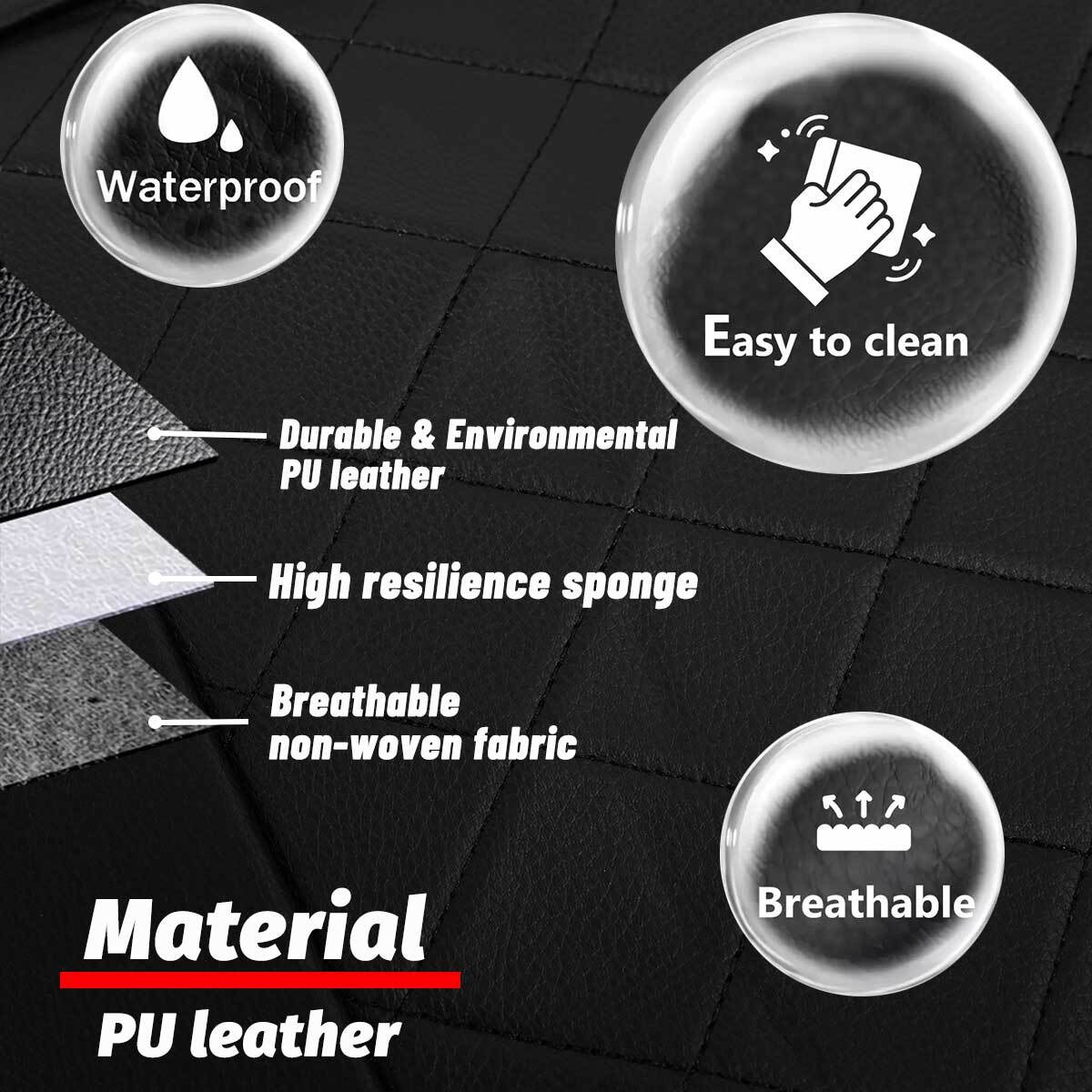 PU Leather Driver+Passenger Full Seat Covers For Nissan 350Z 370Z Cushion Covers
