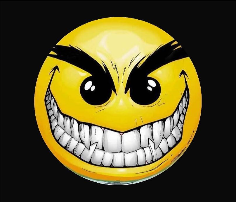 Evil Smiley Smile Full color Graphic Window Decal Sticker Decals Stickers 6″x 6″