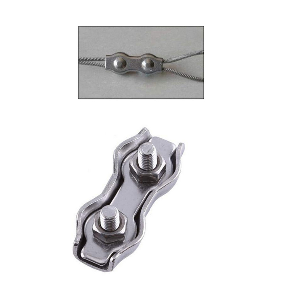 Marine Stainless Steel T304 1/4″ Duplex Clip Bolt 2 Post Wire Rope Clip