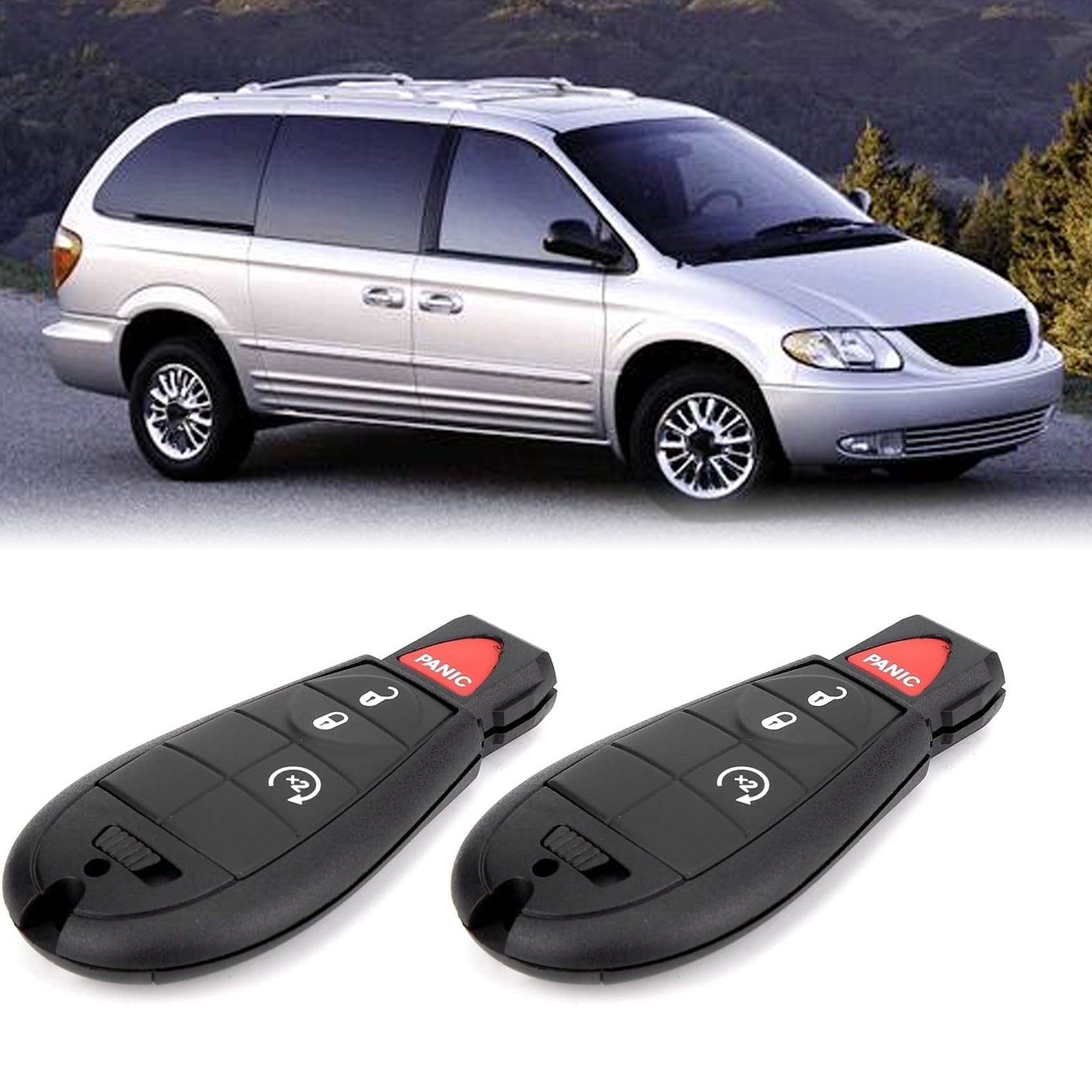 2Pcs Romote Key Fob 433MHz M3N5WY783X ID46-PCF7941A For Chrysler Town & Country